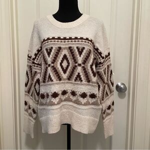 Old Navy Crewneck‎ Sweater Knit 30% Recycled Materials Argyle Women's Medium